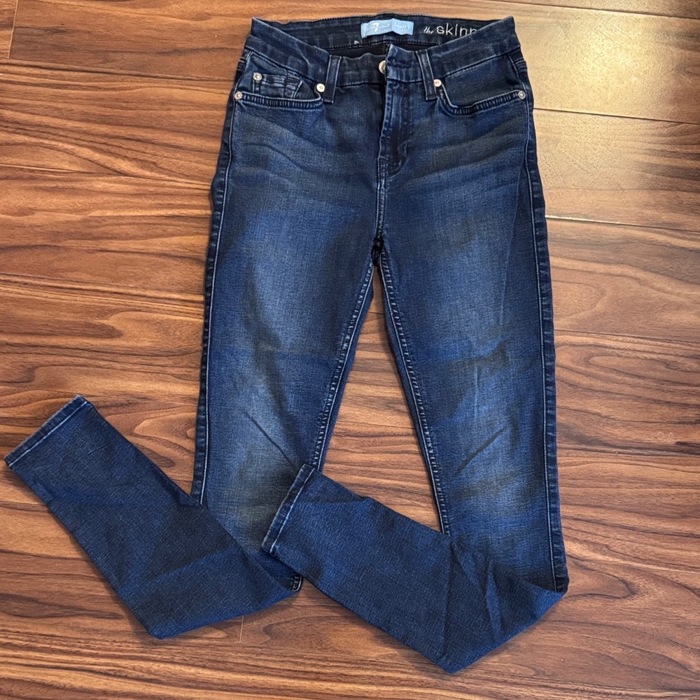 7 For All Mankind Dark Blue Skinny Jeans